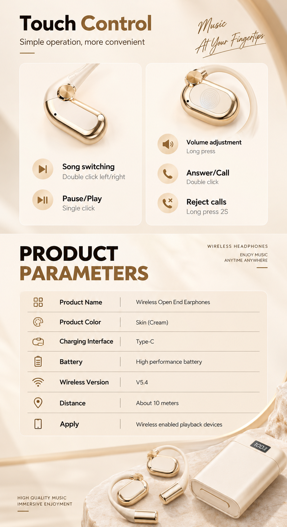 Synom AirFit™ Open-Ear Bluetooth Headphones – Secure Fit, Powerful Sound & All-Day Comfort