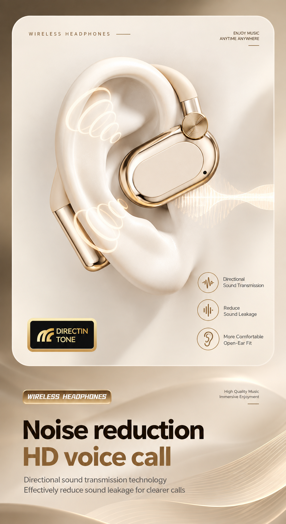 Synom AirFit™ Open-Ear Bluetooth Headphones – Secure Fit, Powerful Sound & All-Day Comfort