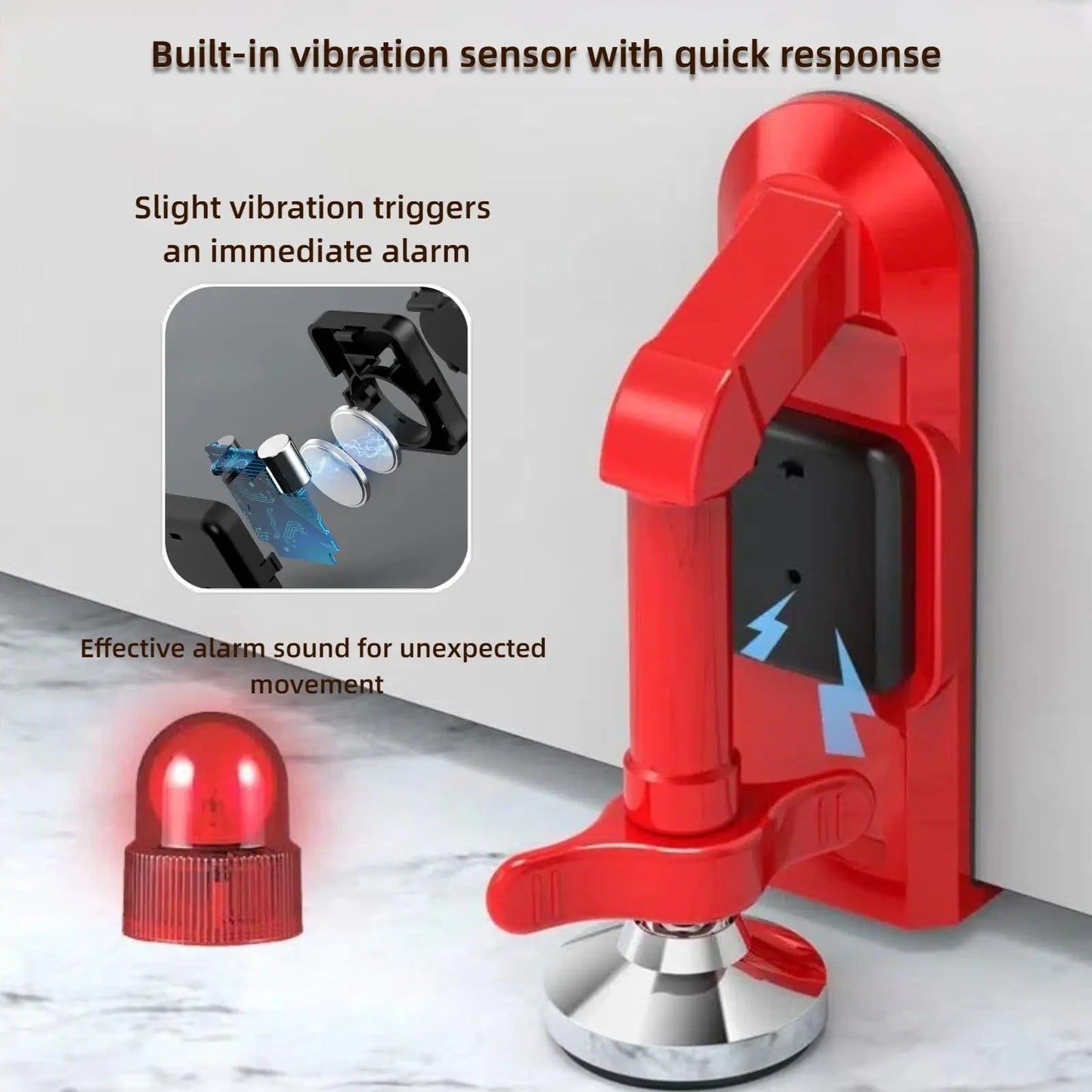 Suction Cup Door Lock Portable Alarm Door Stopper Anti-Theft Self-Defense Security Alarm Door Stoppers for Home Travel Bedroom