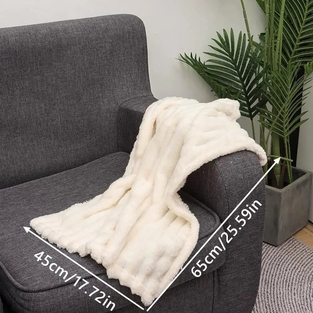New Double Sided Warm Blanket Skin-Friendly Breathable Conditioning Quilt Solid Color Ultra Soft Striped Blankets
