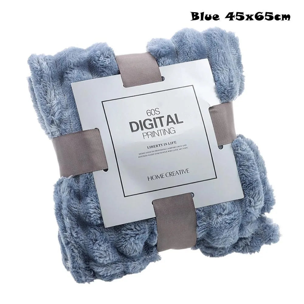 New Double Sided Warm Blanket Skin-Friendly Breathable Conditioning Quilt Solid Color Ultra Soft Striped Blankets