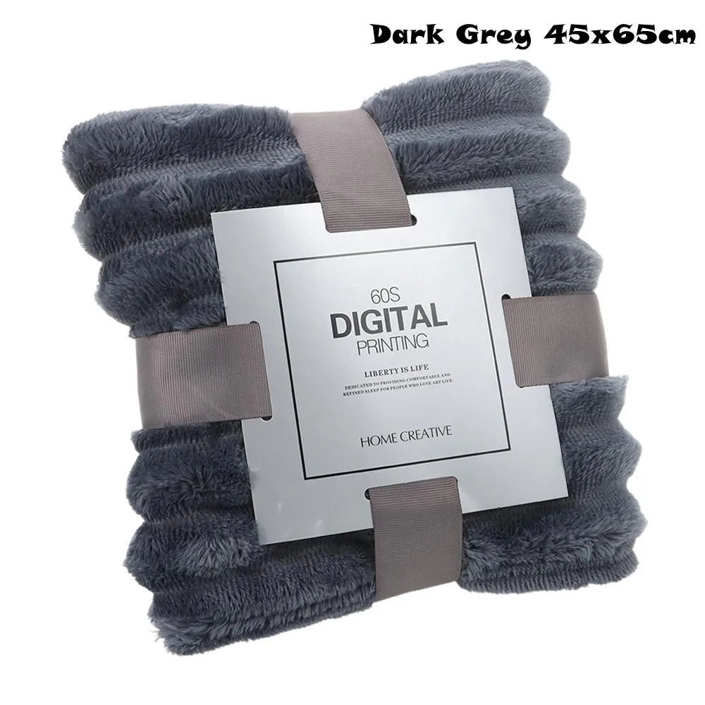 New Double Sided Warm Blanket Skin-Friendly Breathable Conditioning Quilt Solid Color Ultra Soft Striped Blankets